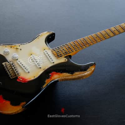 Fender Stratocaster Black Left Handed Heavy Aged Relic image 2