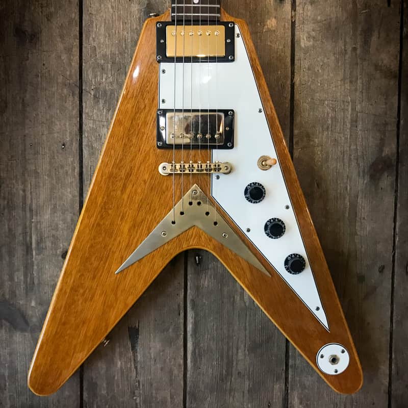 1998 Epiphone '58 Korina Flying V reissue in Natural finish. Comes