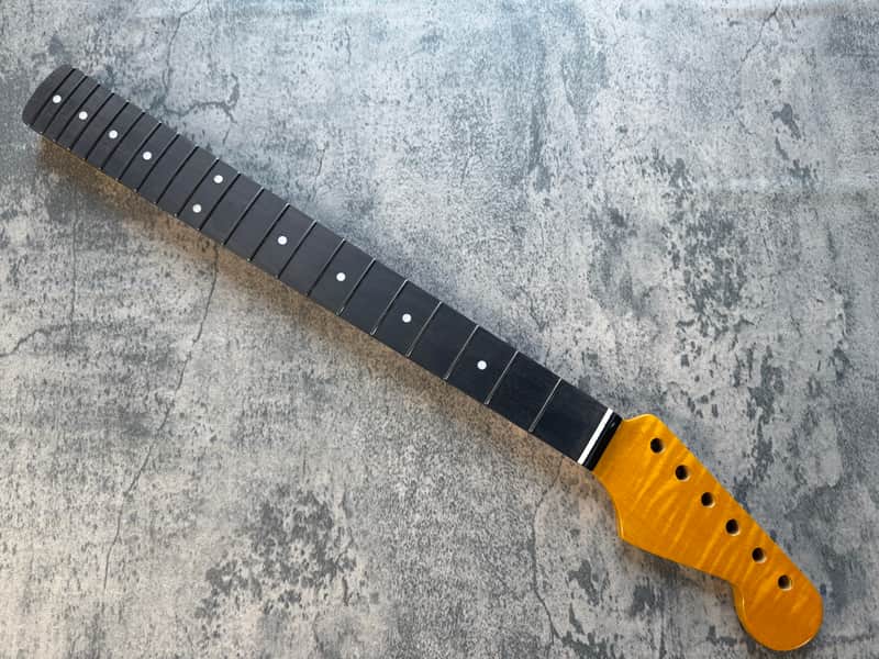 BMC Guitar Neck Strat® Stratocaster® 21 Fret Amber Flame Maple With Rosewood Fingerboard Rounded Fret Ends 9.5 Radius  SFMRA21 #2 image 1
