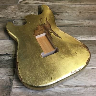 Made to Order - FRANCHIN Mercury guitar body Relic Aged METALLIC LEAF (Gold/Silver/Copper) Basswood Poplar Stratocaster-Strat-S-Style Made in Italy image 4
