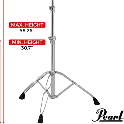 Pearl C930 Double-Braced Cymbal Stand, Heavy Weight Stand with Gearless UniLock Cymbal Tilter, Three-Tier Height Adjustment, and Sturdy Double-Braced legs. image 3