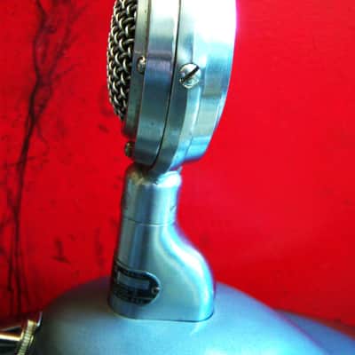 Vintage RARE 1940's Shure 70ST crystal microphone satin chrome w Shure S-36 stand 55 55S image 10