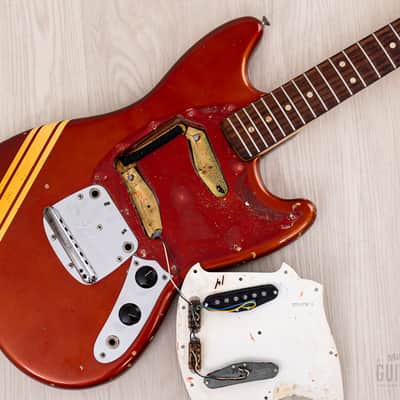1974 Fender Competition Mustang Vintage Offset Guitar Competition Red w/ Case image 23