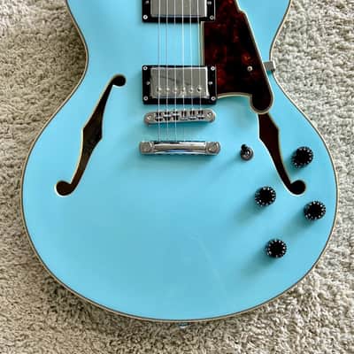 D'Angelico Premier DC Semi Hollow Electric Guitar, Sky Blue DAPDCSKBCS image 5