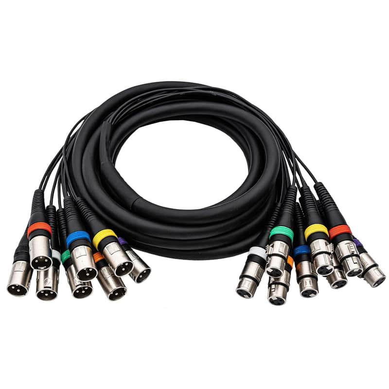 8 Channel XLR Snake Cables 10FT, 8 Colored XLR Male to Female Microphone Patch Cable, Pro Audio Recording Snake Cable for Recording,Live, Stage, Studios image 1