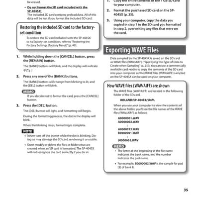 Roland SP-404 SX — Owners Manual User Guide Instructions — 54 Pages — USA Made image 5
