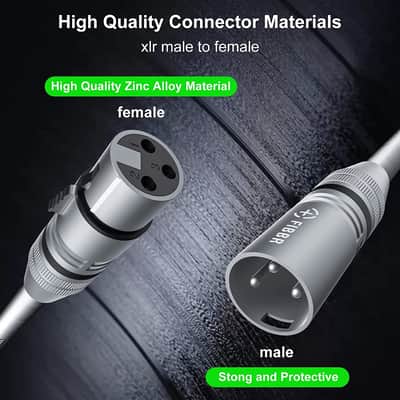 Heavy Duty XLR Cables 6ft 4 Packs, Nylon Braided Microphone Cables Balanced Mic Audio Cables for Speaker Systems, Studio Recording and Live Sound image 3
