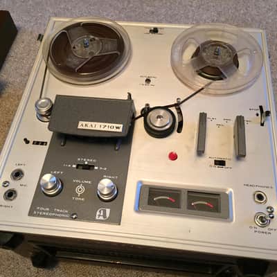 AKAI 1710W Reel-to-Reel Player 1/4" Open Reel Tube Amp Tape Recorder 4-Track Stereo 1960s Wood image 4