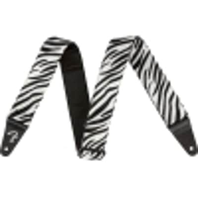 Genuine Fender 2" Wide, Wild Animal Faux Print Guitar Strap - Zebra