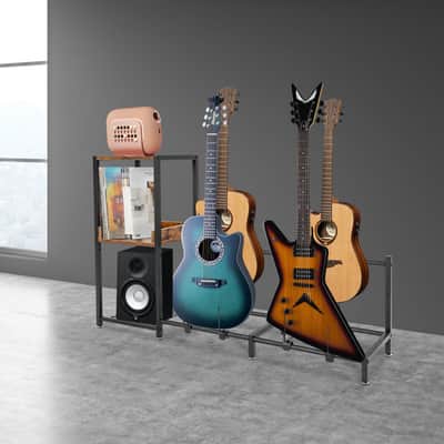 OEM 46.5" Guitar Stand Bass Rack DIY Guitar Display with Shelf Home Studio image 1