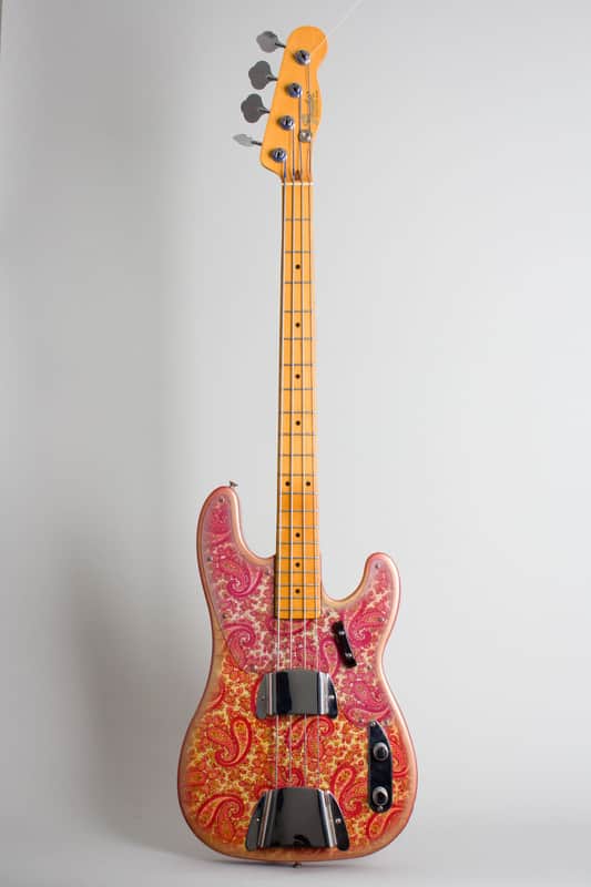 Fender  Telecaster Bass Pink Paisley Solid Body Electric Bass Guitar (1968), ser. #251376, original black tolex hard shell case. image 1