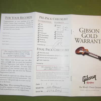 Gibson Lee Ritenour Certificate of Authenticity 2000s image 3