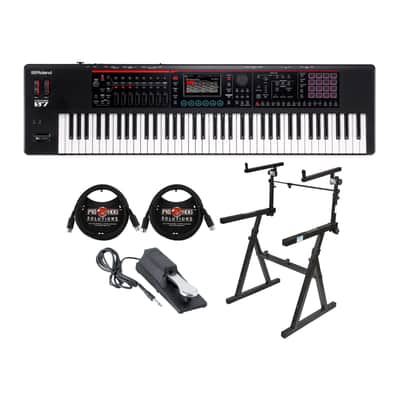 Roland FANTOM-07 76-Key Workstation Synthesizer Keyboard w/Keyboard Stand Bundle image 1