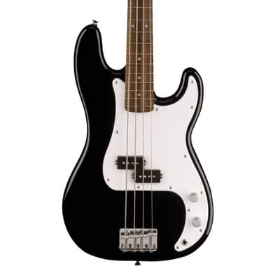 Used Squier Sonic Precision Bass Electric Guitar - Black w/ Laurel FB image 3