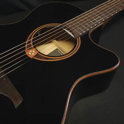 Lag Tramontane T118ABCE-BLK Acoustic Electric Guitar w/ Gig Bag image 8