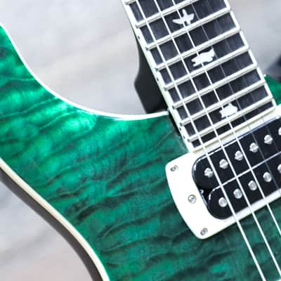 PRS SE Custom 24 Quilt Teal Black Quilted Maple Top Electric Guitar w/Bag image 5