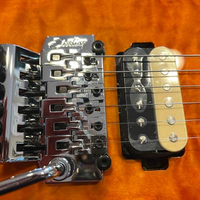 Sterling by Ernie Ball Music Man Axis AX50 Lava Burst Quilted Maple Top Electric Guitar Roasted Maple Neck Fingerboard AX50QM Whammy Tremolo Bar image 3