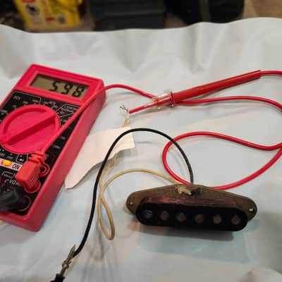 FENDER STRATOCASTER PICKUP late 1970s grey bottom rewound, meter read 5.98 image 1