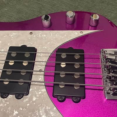 Musicvox Space Cadet MI6 Bass Guitar 2016 ish - Purple Glitter image 2