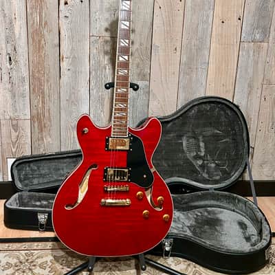 Washburn HB35-WRK Semi-Hollowbody Wine Red, Fantastic Tone, Professional Setup Hard Shell Case & Ships Fast Too ! image 16