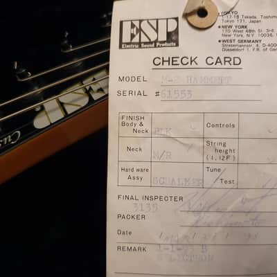1993 ESP Custom Shop FIRST Year Kirk Hammett Metallica NO Signature RARE! Hang Tag! KH-2 KH2 M-II M2 image 3