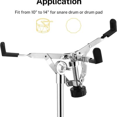 Tall Adjustable Snare Drum Stand with Drumstick Holder – 26"–40" Height, Double-Braced Stand for 10"–14" Drums & Practice Pads image 6