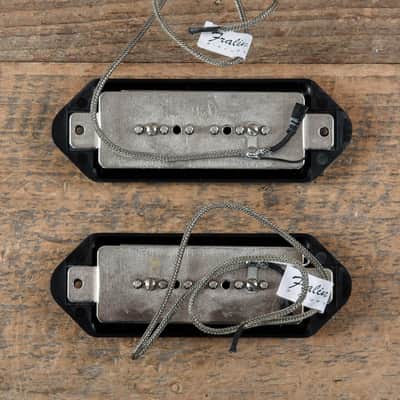 Lindy Fralin P-90 Dogear Pickup Set Black 1-Conductor Braided image 2