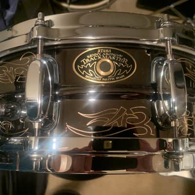 Tama 5x14" KA145N Kenny Aronoff "Trackmaster" Signature Brass Snare Drum 2010s - Engraved Black Nickel Over Brass image 1