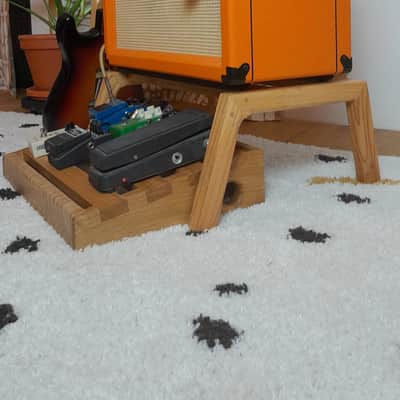 Lakefront Bright Braids Oak & Plywood pedalboard and Amp Stand set, custom made solid wood guitar amplifier stand, mid century modern speaker stand 2024 - natural image 7