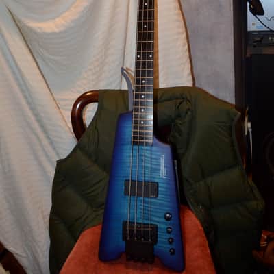Steinberger synapse 4 string bass guitar blue image 1