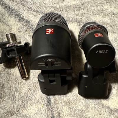 sE VBeat+ VKick combo with Mic Clip and 20' Mic Cables - Black image 2