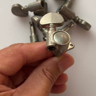 Set of 6 Milk Bottle Grover Rotomatic Aged Nickeltuners w/bushings and screws Gibson, Les Paul, relic | 59 Parts image 7