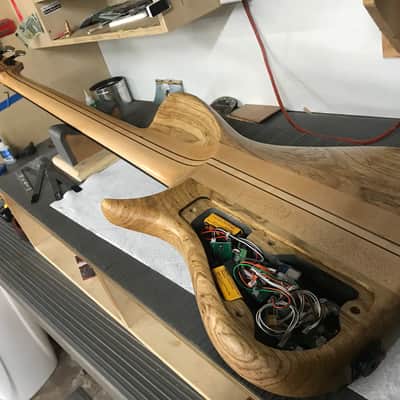 Warrior Isabella 5 string 20th Anniversary Bass 2015 - Very Special Ordered Buckeye Burl & Spalted Maple many factory photos of the build. image 24