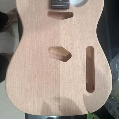 Unfinished Mahogany Wood Guitar Telecaster Tele Style Body with Wenge Wood Neck