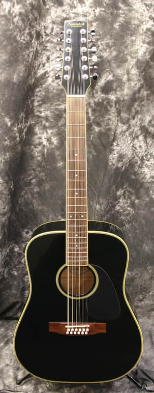 1999 Samick Artist Nightingale SW-260 12 String Black Dreadnought Acoustic Guitar image 1