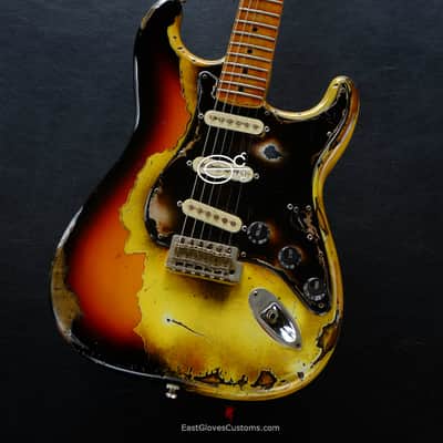 Fender Stratocaster TV Yellow/Sunburst  Heavy Aged Relic by East Gloves Customs (RARE) image 1
