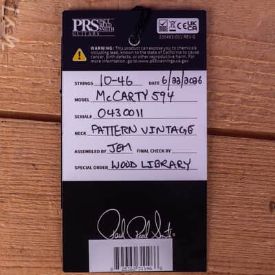 PRS Wood Library McCarty 594 Tremolo 10-Top Tiger Eye image 13