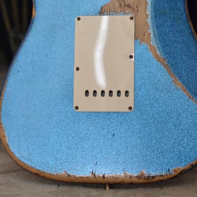 American Fender Stratocaster Relic Nitro Lil Bad Azz Blue Sparkle SSS-CS 69's image 2