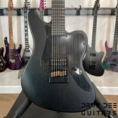 ESP LTD Alex Wade Signature AW-XJ7B Evertune Baritone 7-String Electric Guitar w/ Case (1348)-Open Grain Black Satin image 1