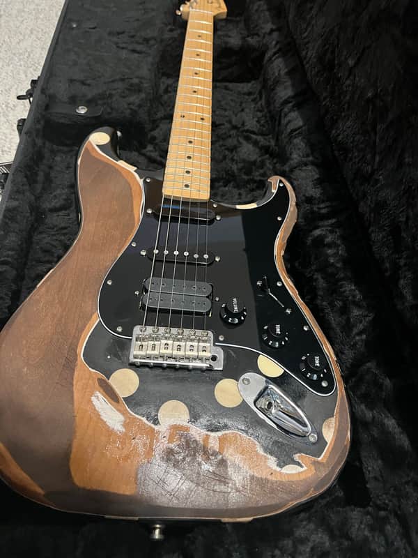 Heavy relic Fender Buddy Guy Artist Series Signature Stratocaster 2018 - Black with Polka Dots with Dimarzio and lace sensor pickup image 1