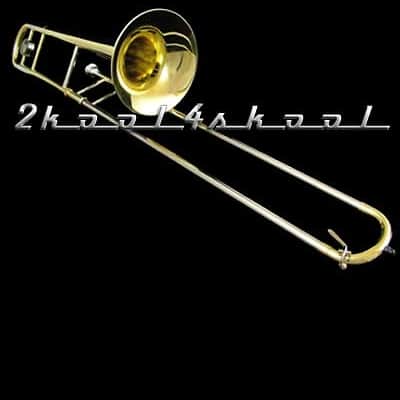 2-tone Slide Trombone Bb NEW+Case+WRNTY gold+nickel NR image 1