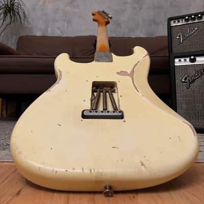 Fender Stratocaster 1962 Glas Custom Olympic White Relic Rosewood 7.4lbs w/ G&G Case image 23
