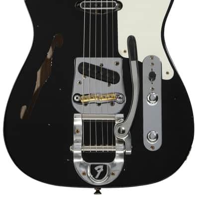 Fender Custom Shop Postmodern Telecaster Thinline Journeyman Relic Semi-hollowbody Electric Guitar - Aged Black image 2