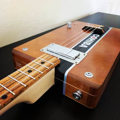 Smokin G Guitars 3 String Electric Cigar Box Guitar 2025 - Maple/Zebra image 3