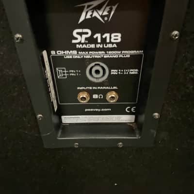 Peavey SP118 18-inch Passive Subwoofer Pair w/ Black Widow Speaker - Made in USA image 6