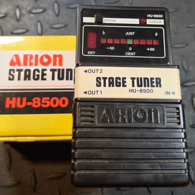 Arion HU-8500 Stage Tuner 1980s - Black Vintage Tuning Pedal Converted to 9vDC Spec image 1