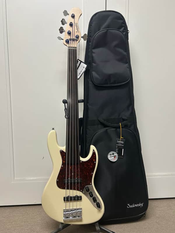 Sadowsky MetroLine 21-Fret Vintage J/J 5-String Bass Fretless  w/Red Alder Body - Solid Olympic White High Polish image 1