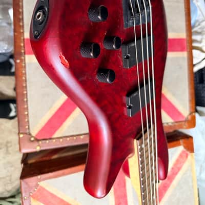Schecter Stiletto Custom-4 Active 4-String Bass Vampyre Red Satin image 4