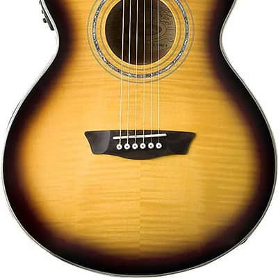 Washburn EA15ATB Festival Series Mini Jumbo Cutaway Body Flame Maple Top Mahogany Neck 6-String Acoustic-Electric Guitar image 3