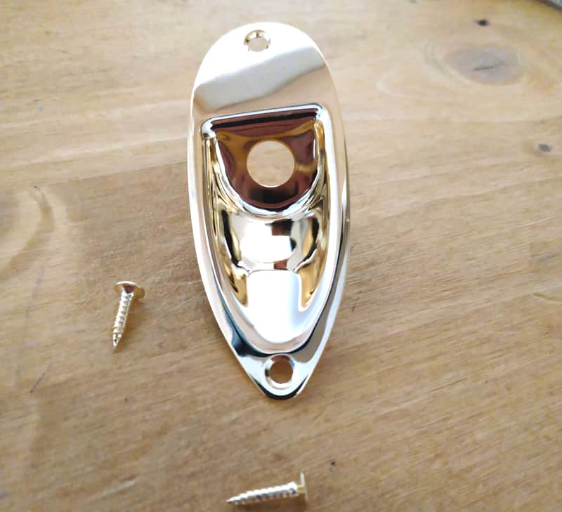 Stratocaster Gold Jack Plate + 2 screws image 1